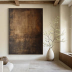 Dark Brown Textured, "Earthy Abyss" – Abstract Textured Painting On Canvas PS0944