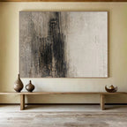 Textured Grey and Black Abstract Painting On Canvas DKS086