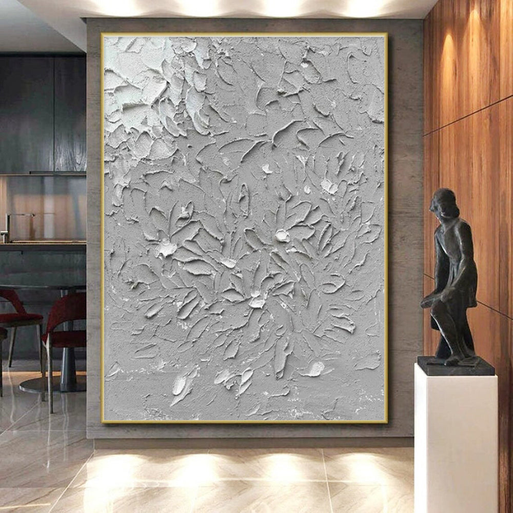 Gray Textured Patterns “Concrete Poetry” - Painting On Canvas PS0811