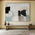 “Pastel and Black Abstract Fusion” - Abstract Painting on Canvas, Perfect for Bedroom & Reading Nook DKS583