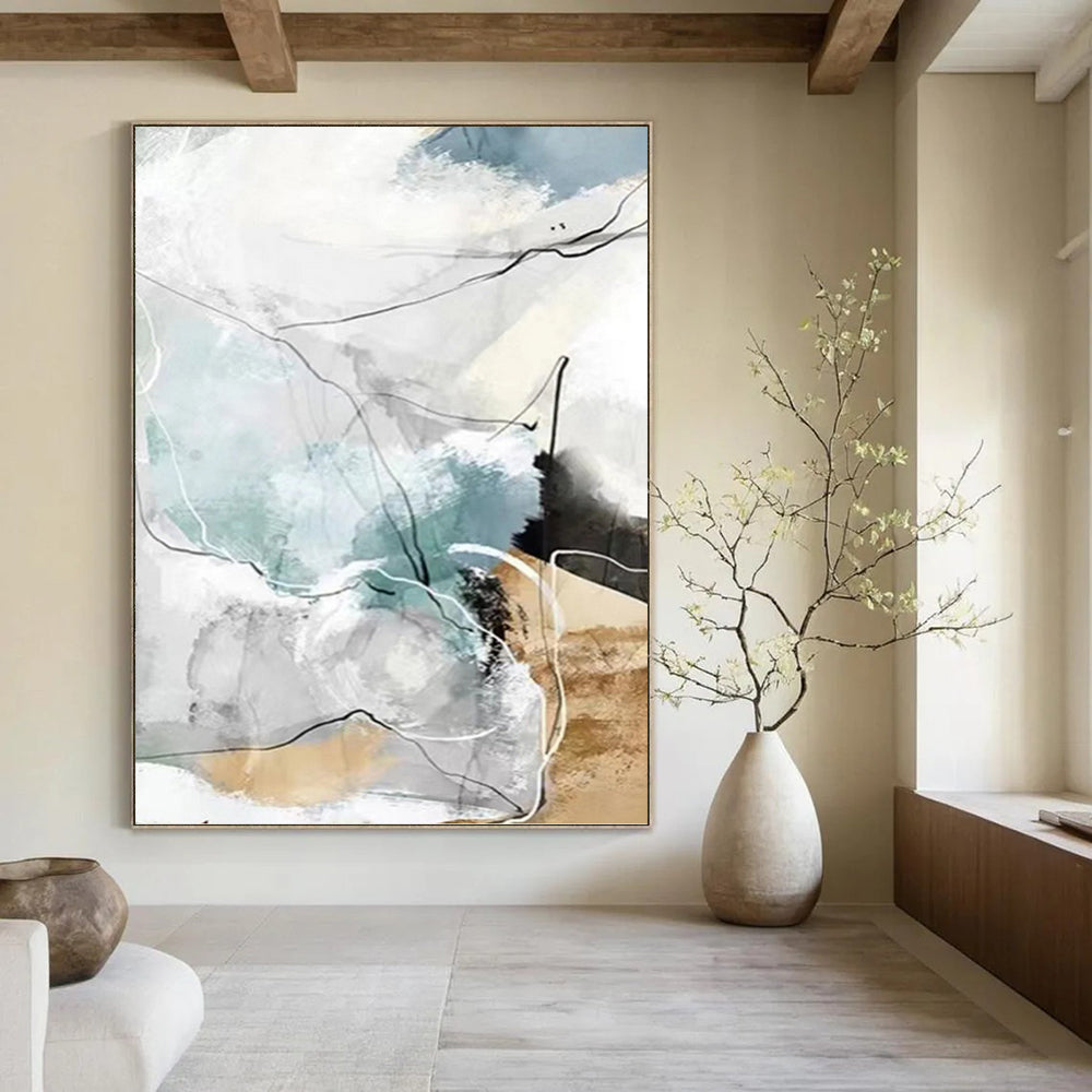 “Soft Color Geometric Abstract” - Minimalist Abstract Painting On Canvas PT1337