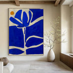 Blue and White Floral, "Blue Blossom" – Abstract Floral Painting On Canvas PS0949