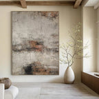 Gray and Brown Textured, "Earthy Memories" – Textured Abstract Painting On Canvas PS0967