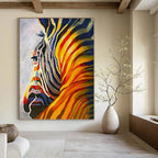 “Colorful Zebra Abstract” - Expressionist - Inspired Animal Painting On Canvas PT1428