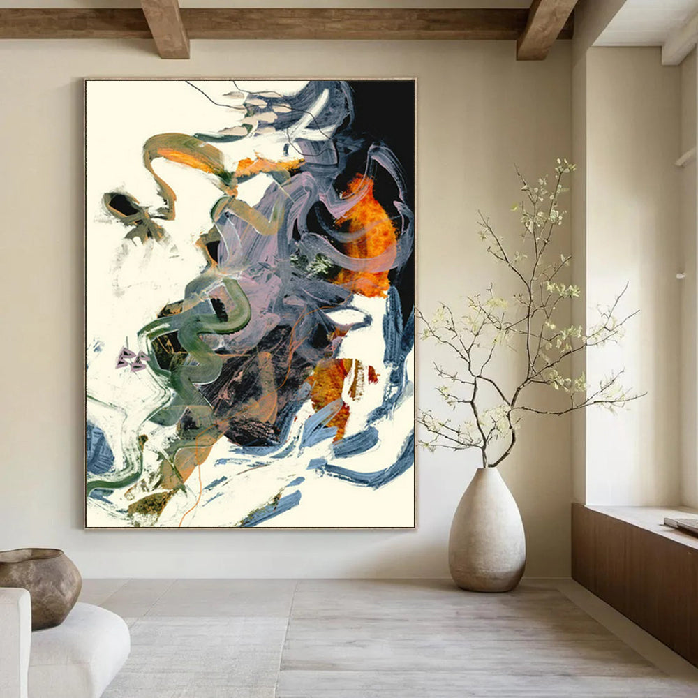 “Colorful Swirls” - Abstract Expressionist Painting On Canvas PT2312