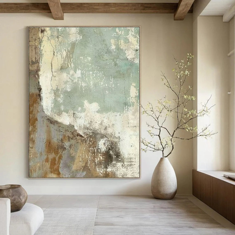 Earthy Tones with Weathered Textures "Aged Patina" Abstract Painting On Canvas PS1267