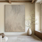 Beige Textured Waves, "Dune Rhythms" – Textured Abstract Painting On Canvas PS0960