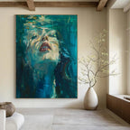 Submerged Serenity, Impressionistic Portrait, Sargent - Inspired, Painting On Canvas PT2121