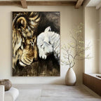 “Lion and Lamb Harmony” Painting On Canvas PT1452