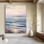“Pastel Seaside Sunset” - Coastal, Serene - Themed Painting On Canvas PT1596