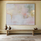 “Gilded Pastel Mix” - Luxe Abstract Painting On Canvas DKS484