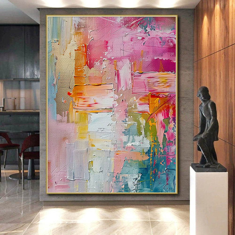 “Pink - Colorful Abstract” - Expressive Abstract Painting On Canvas PS0090