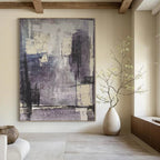 “Purple - Toned Abstract” - Moody Abstract Painting On Canvas PS0106
