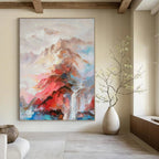 “Colorful Mountain Abstract” - Impressionist Landscape Painting On Canvas PT1348
