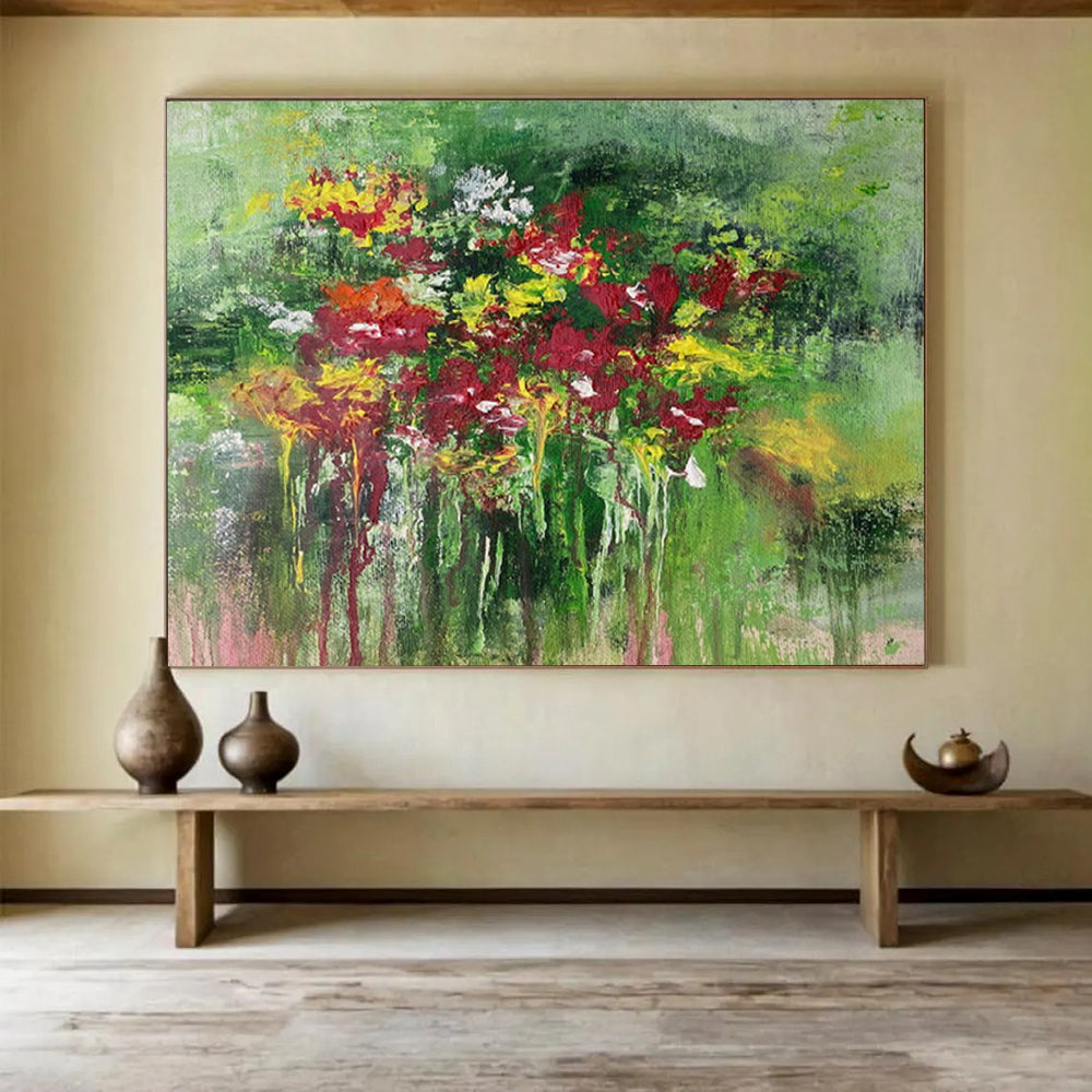 Impressionistic Floral Abstract Painting On Canvas DKS014