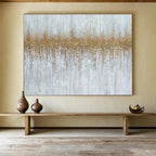 “White - Gold Textured Elegance” Painting On Canvas DKS302