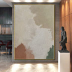 “Soft Color Patches” - Beige, Brown, Green Abstract Color Block Painting On Canvas PS0391
