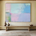 “Pastel Color Blocks” - Soft Abstract Painting On Canvas DKS481