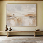 “Neutral Tones Couple in Landscape” - Impressionistic Figure Painting On Canvas PT080