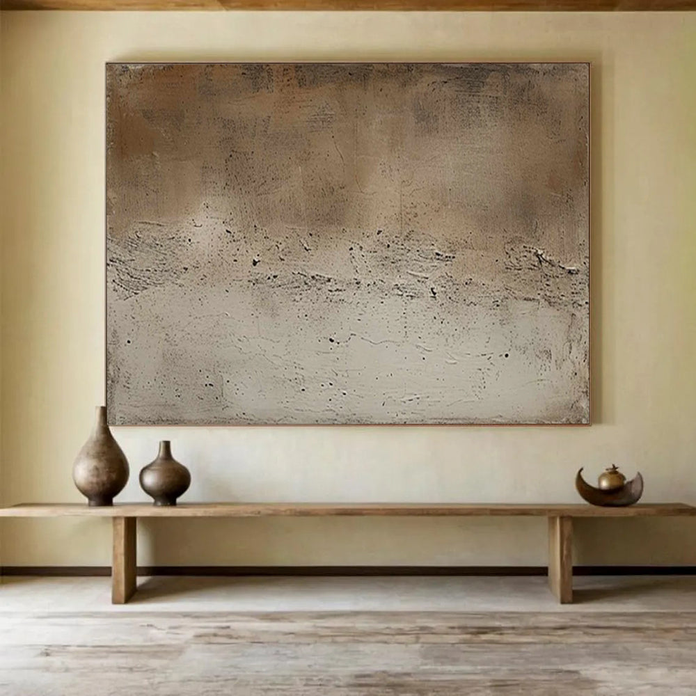 “Brown - Beige Minimalist” - Abstract Textured Painting On Canvas PT255