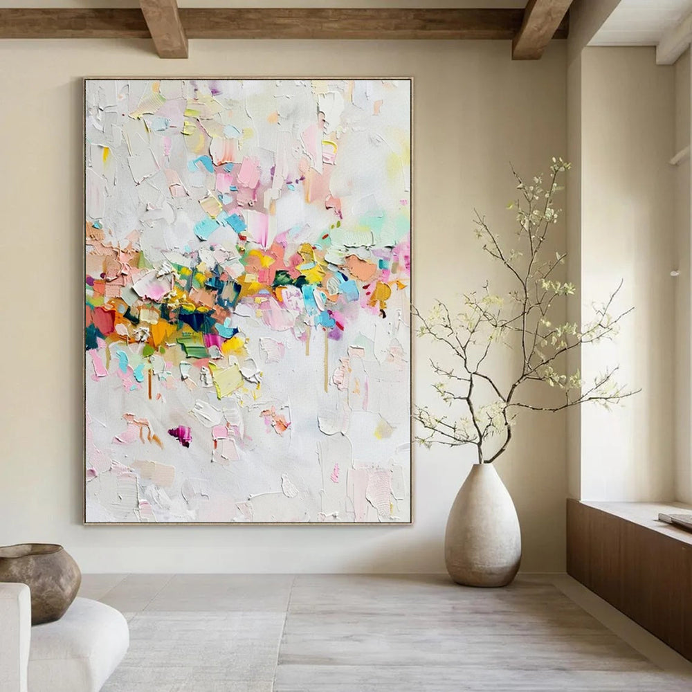 Colorful Palette Knife, "Blossoming Joy" – Palette Knife Abstract Painting On Canvas PS1023