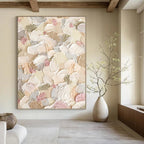 “Pastel - colored Textured Floral Abstract” - Impressionistic Flower Painting On Canvas PT0982