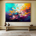 Color - Burst Floral Abstraction - Vivid Impressionistic Painting On Canvas DKS346
