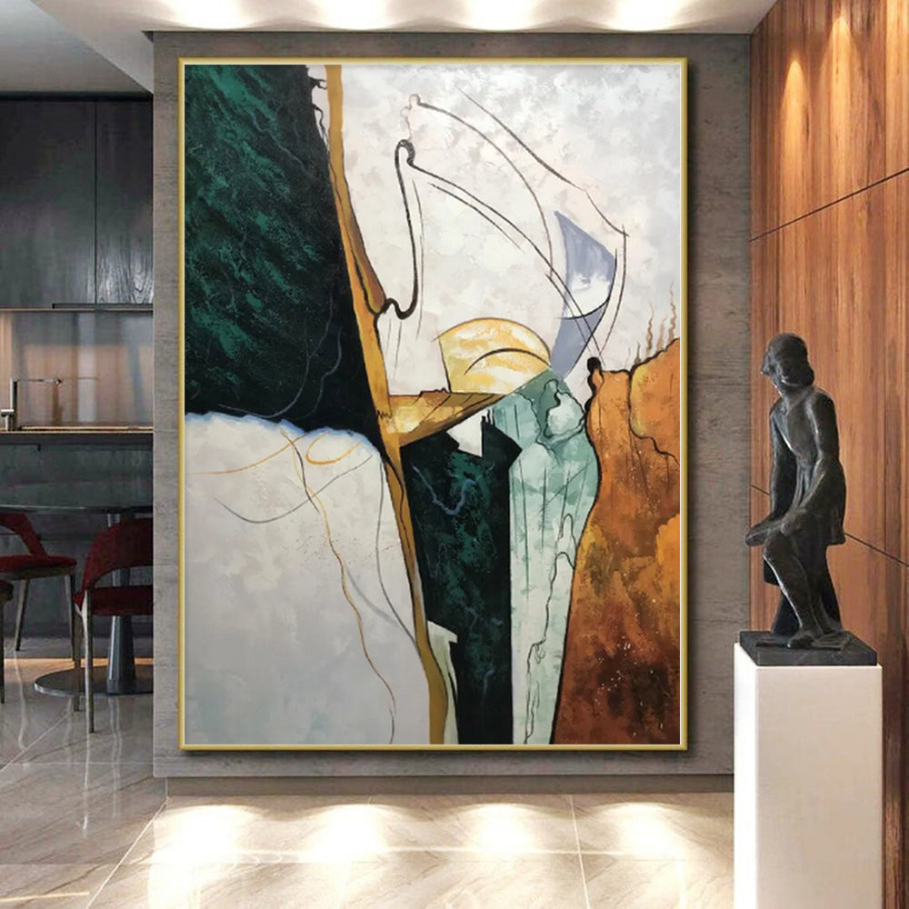 “Colorful Abstract Mixed Shapes” - Vibrant Abstract Painting On Canvas PS0340