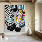 “Colorful Zebra Portrait” - Abstract, Vibrant - Styled Painting On Canvas PT1545