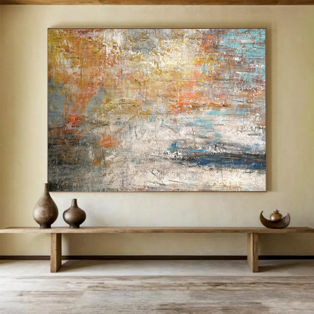 “Colorful Abstract Horizon” - Expressive Abstract Painting On Canvas PT1584