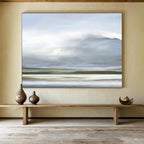 Soft Horizon Landscape - Serene Landscape Painting On Canvas DKS360