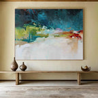 “Colorful Abstract Horizon” - Abstract Landscape Painting On Canvas DKS510