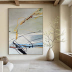 “Colorful Lines on White” - Abstract Expressionist Painting On Canvas DS035