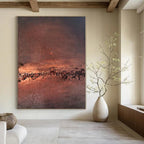 “Rusty - Toned Textured Abstract” - Industrial Abstract Painting On Canvas PS0108