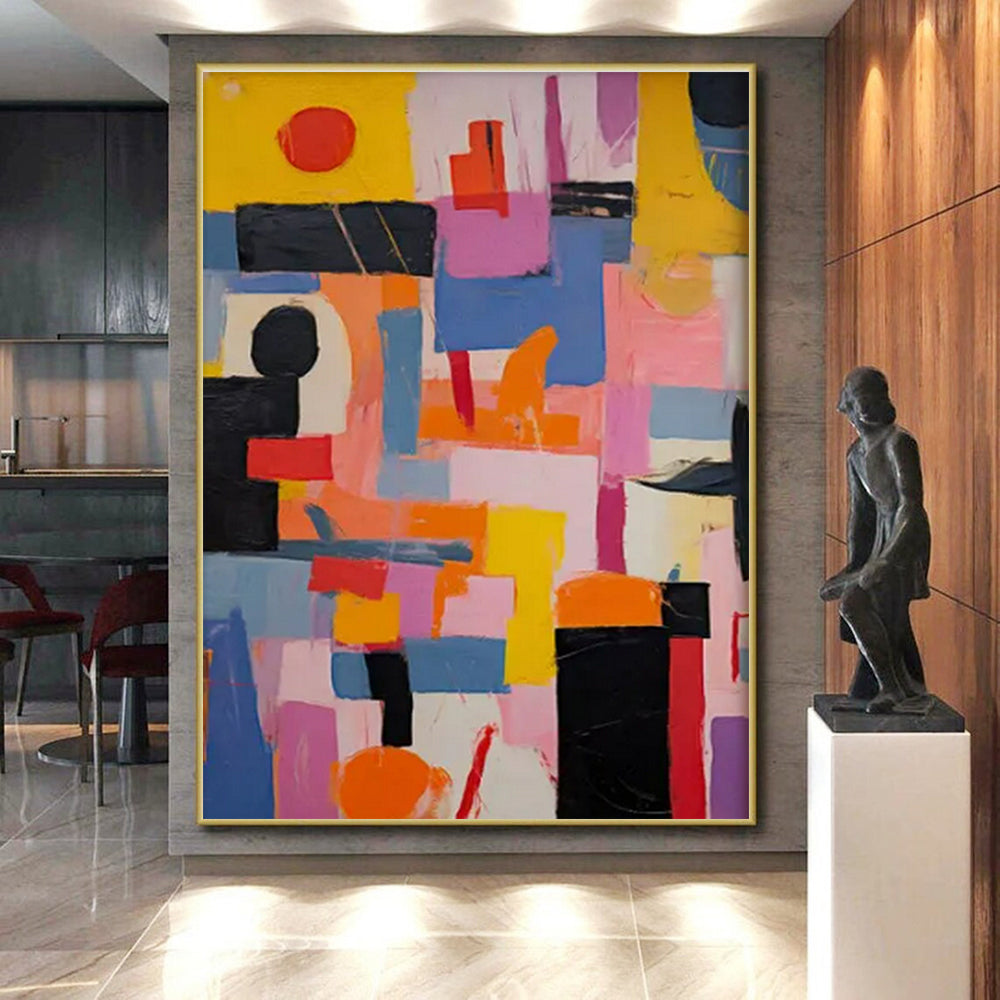Colorful Geometric, "Urban Geometry" – Abstract Geometric Painting On Canvas PS0880