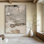 Gray and Brown Textured, "Timeless Patina" – Textured Abstract Painting On Canvas PS0973