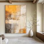 Light Blues, Beiges, and Browns with Subtle Lines "Airy Minimalism" Abstract Geometric Painting On Canvas PS1056