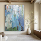 “Blue - Green Abstract Wash” - Ethereal Abstract Painting On Canvas PS0176