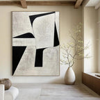 “Grey - Black Geometric Forms” - Modernist Abstract Painting On Canvas PT1128