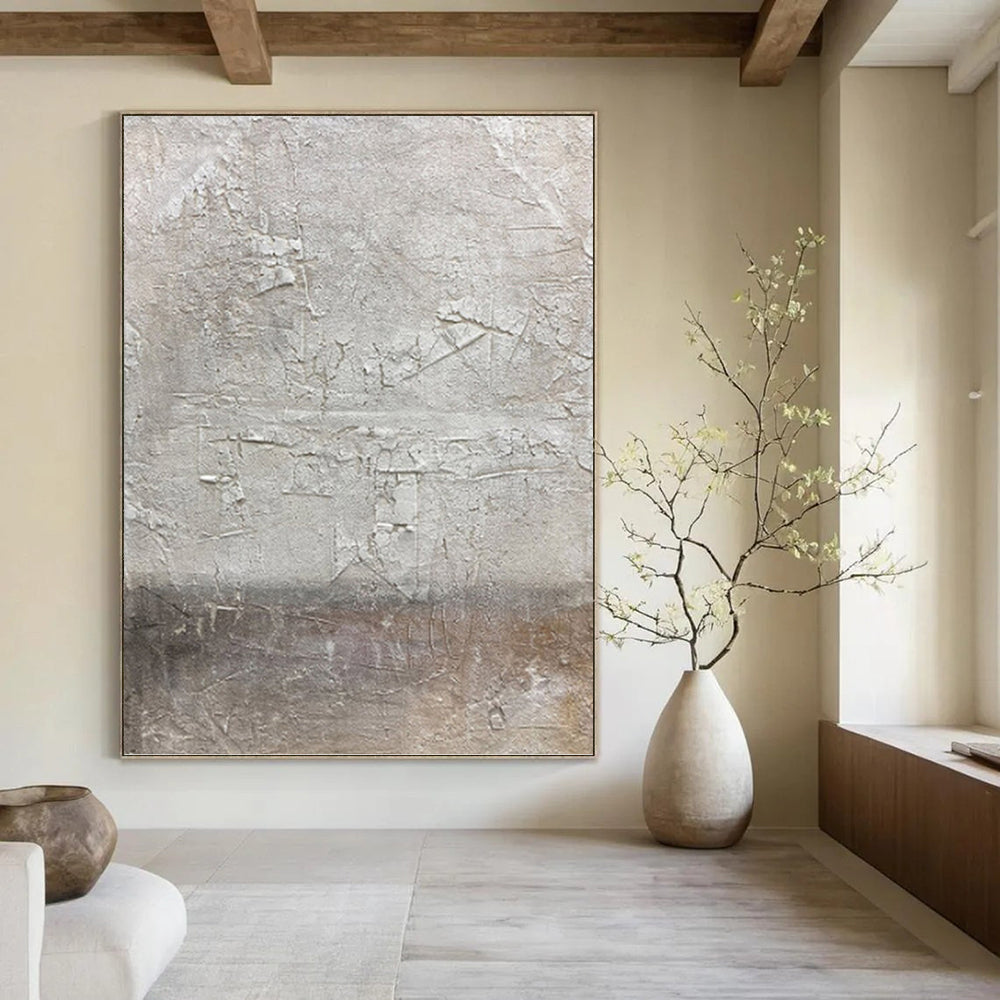 “Textured Neutral Abstract” - Subtle, Abstract Painting On Canvas PT1491