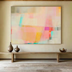 Soft Color Block Abstract Painting On Canvas DKS053
