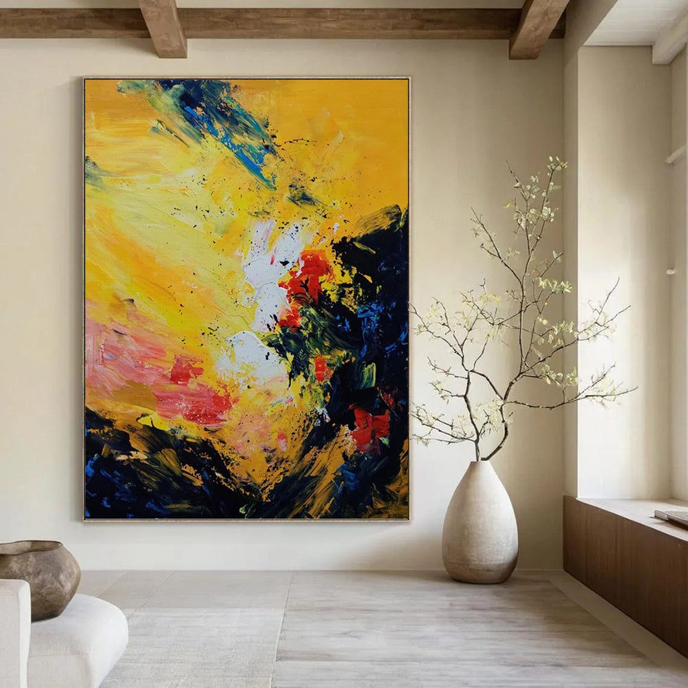 “Vibrant Color Abstract” - Abstract Expressionist Painting On Canvas PT1342