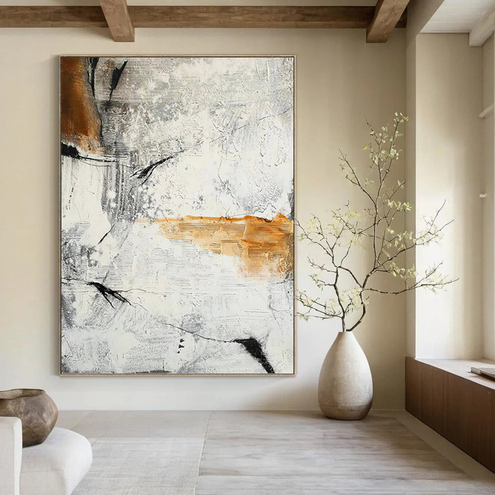 “Monochrome Abstraction” - Gray, Black, Brown Textured Abstract Painting On Canvas PT1457