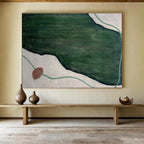 “Green and Earth - Toned Abstract” - Earth - Toned Abstract Painting, Great for Garden Room & Yoga Studio DKS610