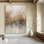 Soft Neutral Floral Abstract Painting On Canvas DS117