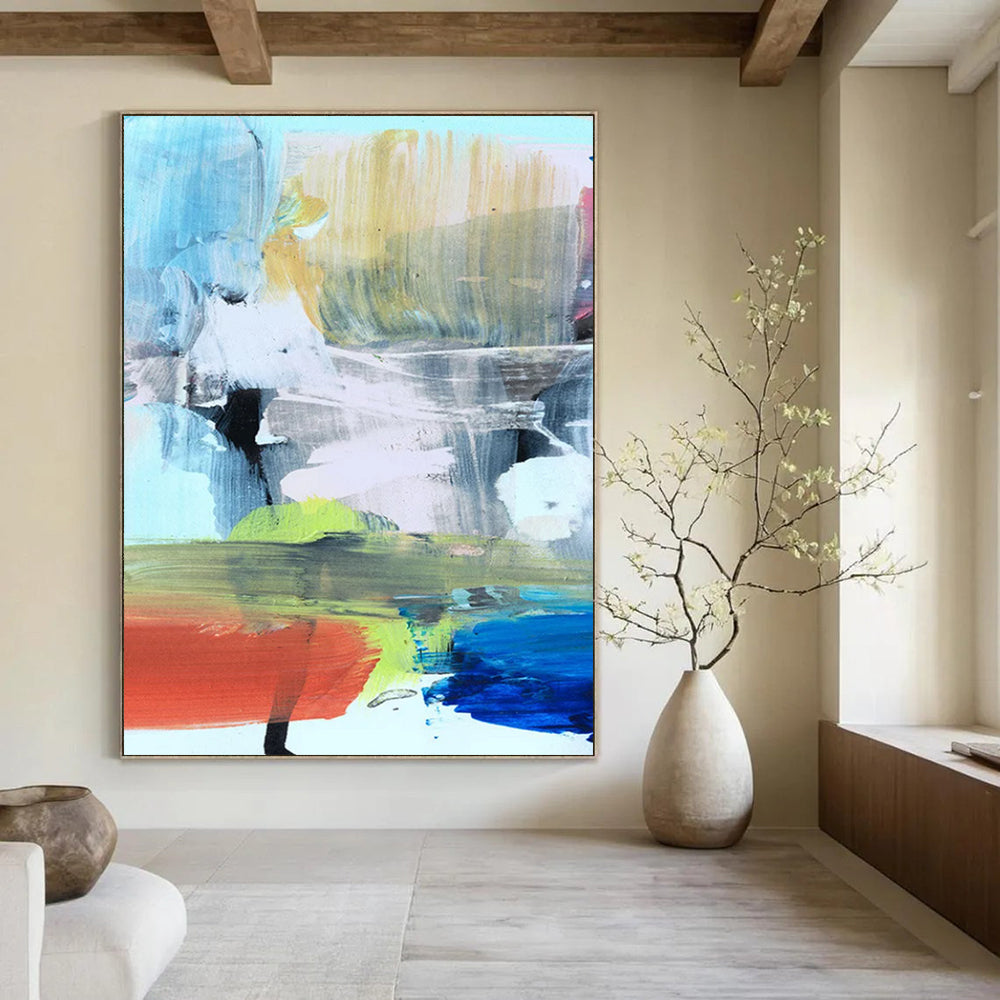 “Vibrant Abstract Fusion” - Bold Color Blends & Dynamic Strokes Painting On Canvas DS175