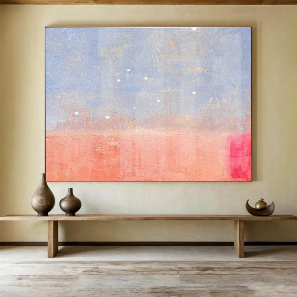 “Blue - Pink Gradient Sky” Abstract Painting On Canvas DKS280