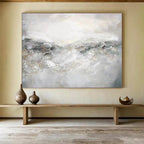 “Gray - White Abstract Landscape” - Misty Mood Painting On Canvas DKS441