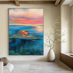 “Colorful Sunset Seascape” - Expressionist Landscape Painting On Canvas DS018