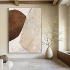 “Brown - Beige Textured Abstract” - Earthy Abstract Painting On Canvas PS0171